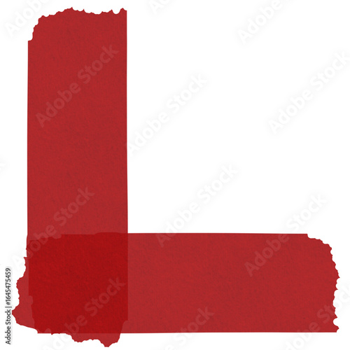 Red Torn Paper Tape Corner, Decorative Element for Digital Planning 