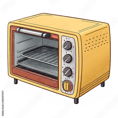 toaster oven cartoon isolated on white background