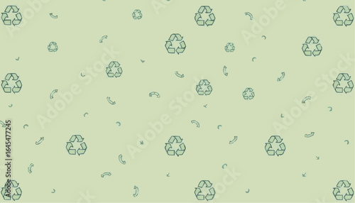 Recycle symbol pattern on light green background for eco-friendly design  