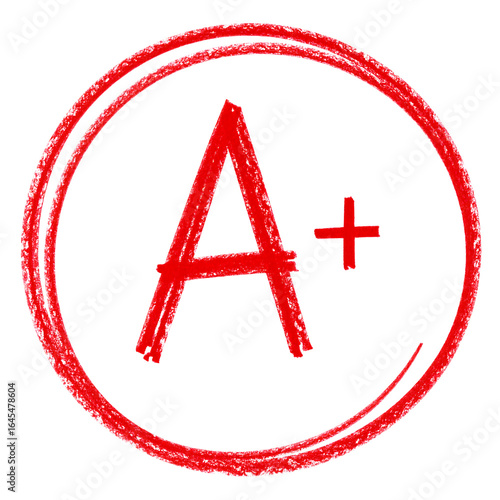 Red letter a plus symbol isolated on transparent background