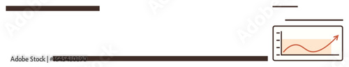 Line graph with rising curve indicating success and improvement, paired with sleek, minimal design. Ideal for business strategy, data analysis, financial growth, progress tracking, performance