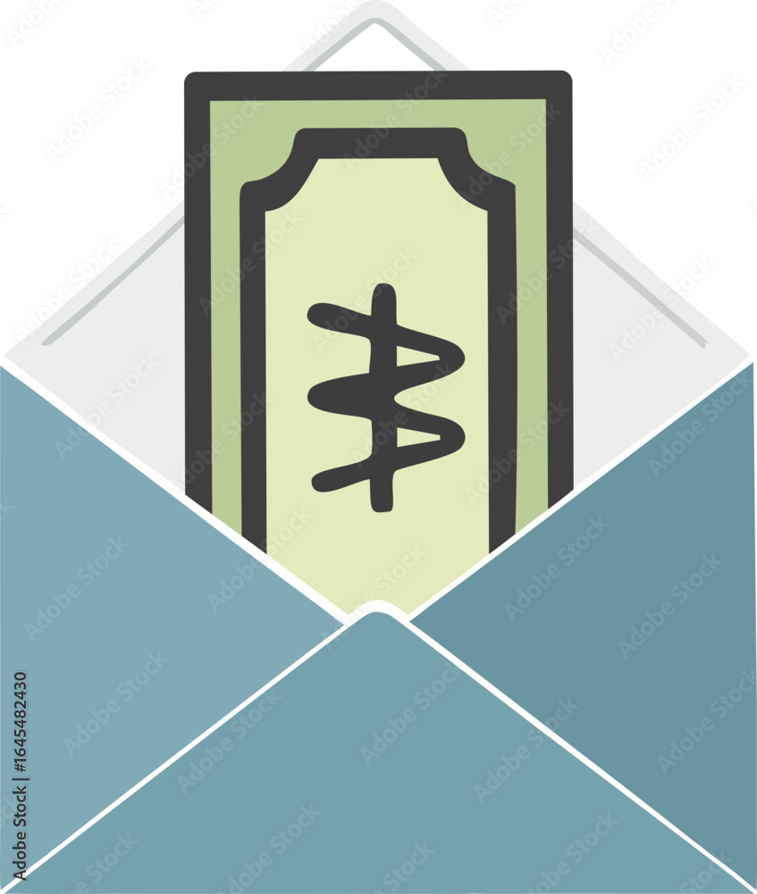 Fototapeta premium Money, banknotes, won, pocket money, subsidy envelope