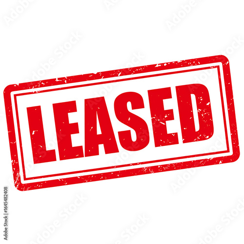 Red leased stamp isolated on transparent background