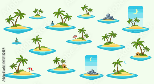 Illustration featuring an array of fantasy castles floating on clouds with bridges connecting them all