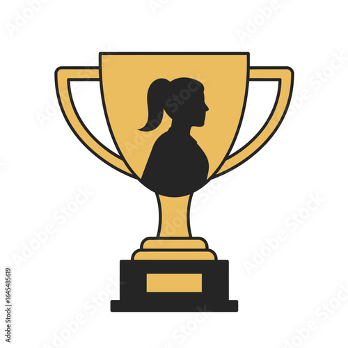 A Golden Silhouette: A striking trophy featuring a black silhouette, a symbol of recognition and achievement, set against a clean background, evokes a sense of honor and accomplishment.