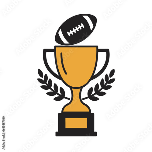 Gridiron Glory: A trophy, adorned with a football and laurel leaves, stands as a symbol of victory, embodying the spirit of athleticism and triumph on the field.