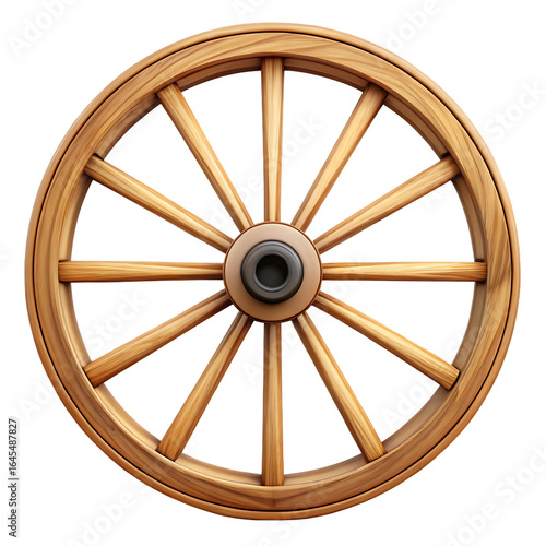 wagon wheel cartoon isolated on white background