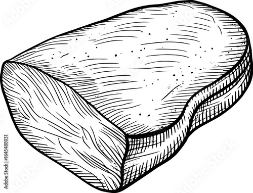 Loaf bread slice sketch food baking