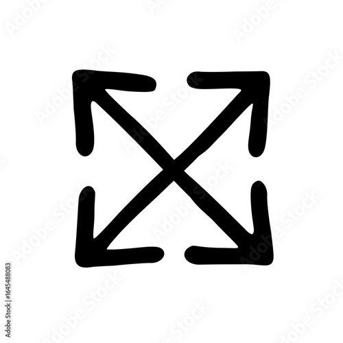 Zoom out Arrows Hand Drawn Doodle