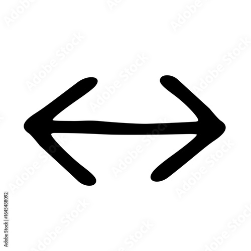 Horizontal Size Wide Arrows Hand Drawn Doodle