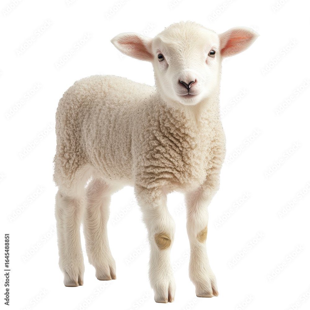 Adorable Fluffy Lamb on Black Background, isolated on a transparent background Adorable Fluffy Lamb on Black Background, isolated on a transparent background