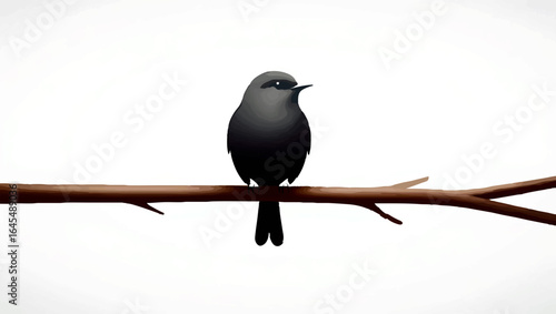 Bird sits perched peacefully on a branch


