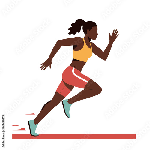 Dynamic Sprint: An athletic figure, poised for speed and peak performance, is captured in a moment of energetic motion, emphasizing strength and determination.