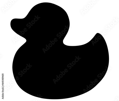 Black rubber duck vector illustration on white background