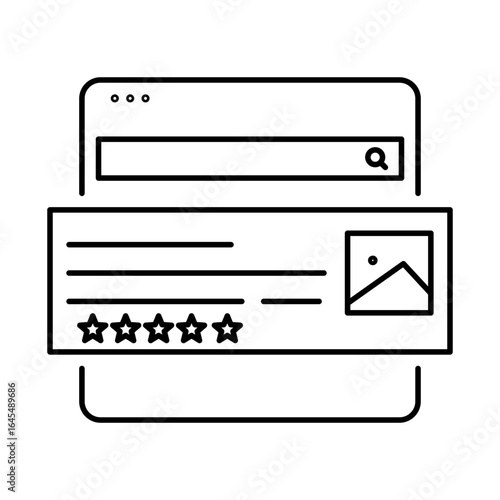 Rich Snippets Icon. Enhanced Content Display Icon. SEO Visibility, Featured Search Results, Web Content Optimization, and User Experience.