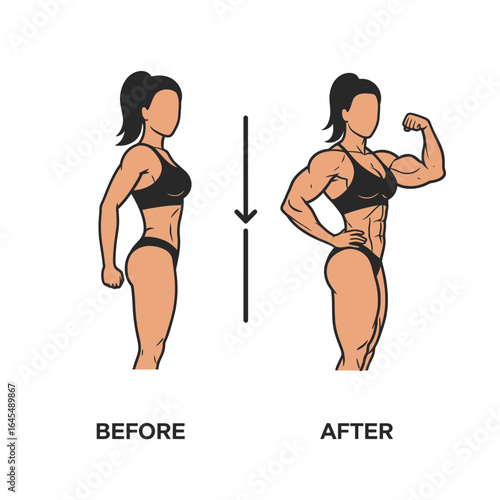 Body Transformation: A powerful visual comparison showcasing a figure's inspiring journey through the fitness. depicting the remarkable results of dedication, hard work.