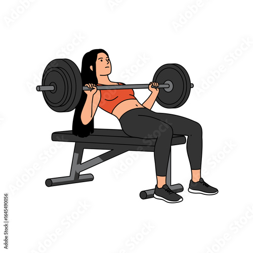 Strength Training: A strong individual performs a bench press exercise, embodying fitness, health, and rigorous physical training.