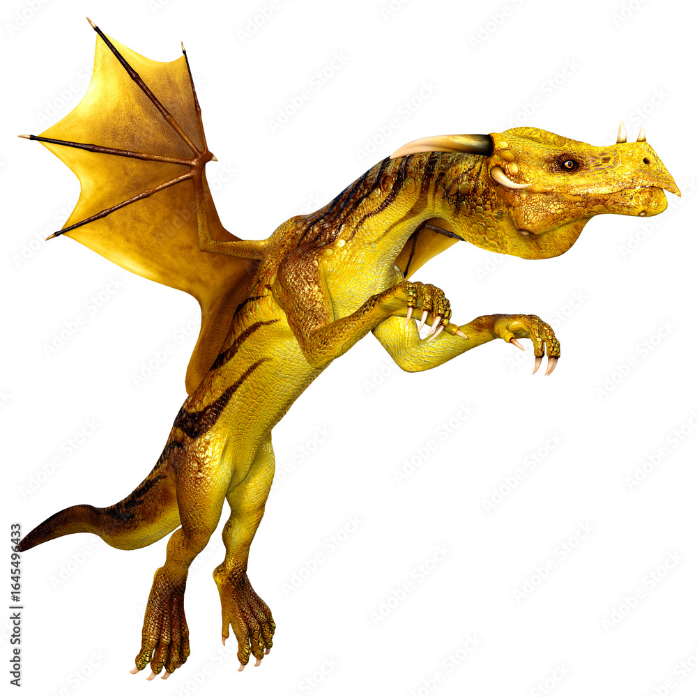 Fototapeta premium 3D Rendering Fairy Tale Dragon on White