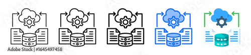 Data Integration Icon In 5 Different Styles Set Collection
