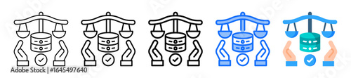 Data Ethics Icon In 5 Different Styles Set Collection