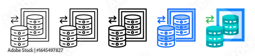 Data Mirror Icon In 5 Different Styles Set Collection