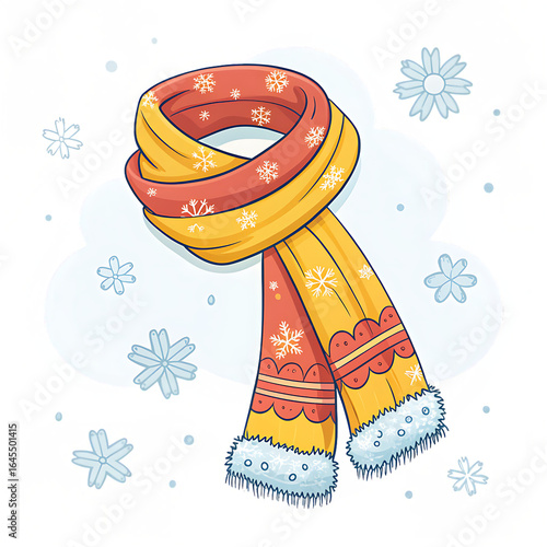 winter scarf cartoon isolated on white background