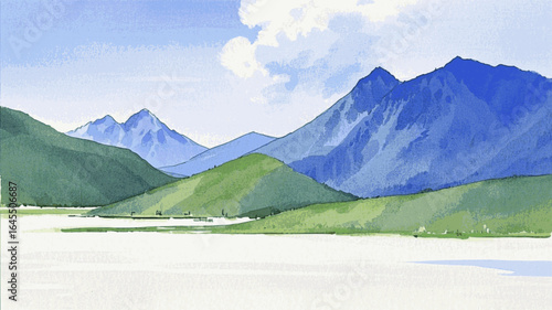 Ridge Wash Mountain nature isolated watercolor vector illustration svg
