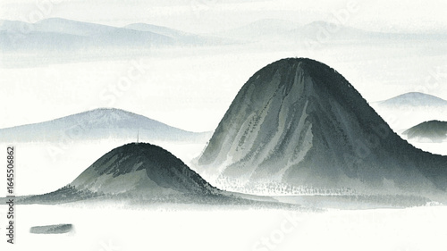 Glacier Flow Mountain nature isolated watercolor vector illustration svg