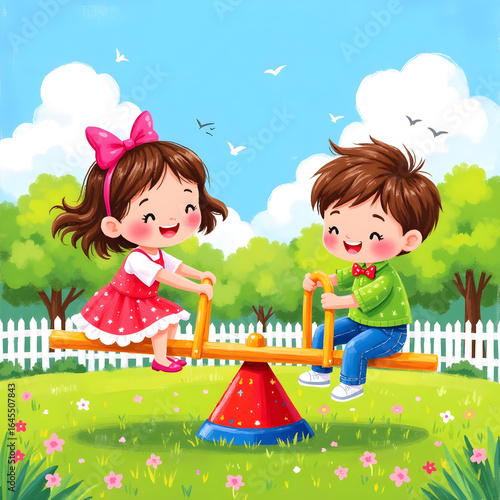 children playing in the garden