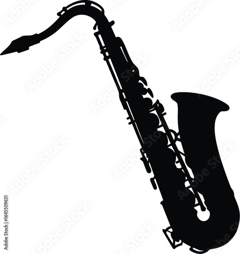 Saxophone silhouette jazz music performance icon