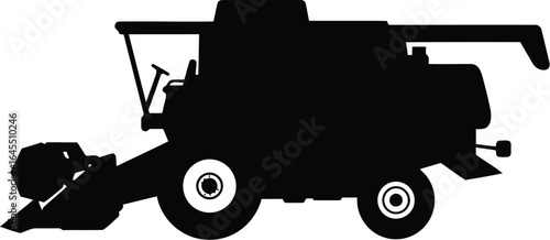 Combine harvester silhouette agricultural machinery icon