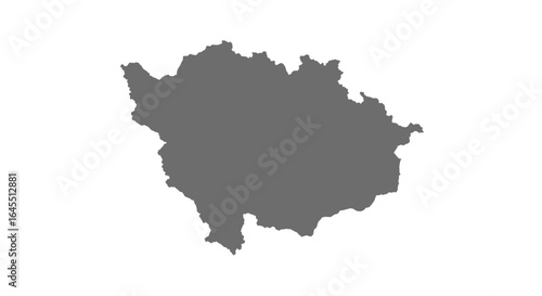 Monochrome silhouette map of kosovo on white background