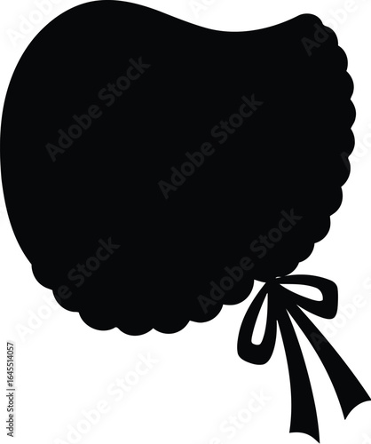 Baby bonnet silhouette with bow