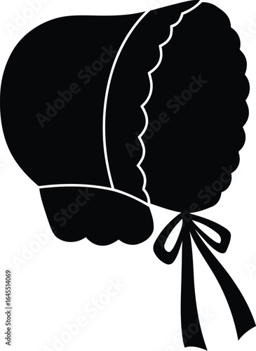 Vintage baby bonnet silhouette