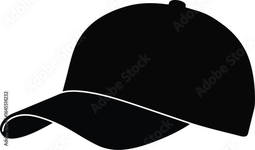 Black baseball cap silhouette icon