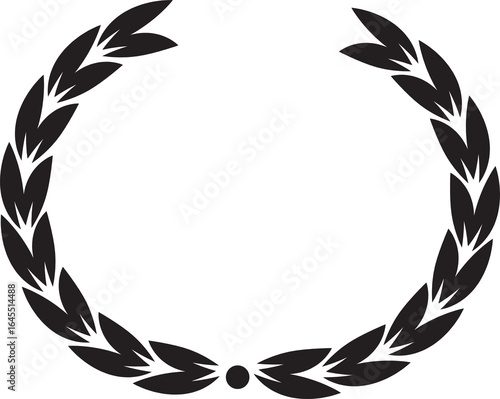 Golden laurel wreath award vector illustration with decorative leaves and nature-inspired design