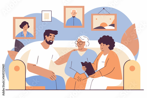 Warm family gathering unfolds as loved ones share stories and support, creating cherished memories in a cozy, intimate setting