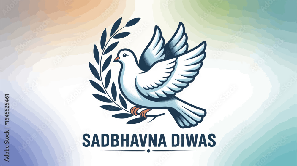 Obraz premium Sadbhavna Diwas Peace Dove Festival Design