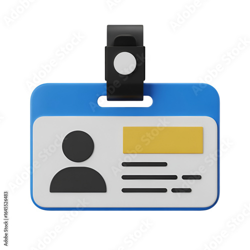ID badge card icon 3D illustration  
