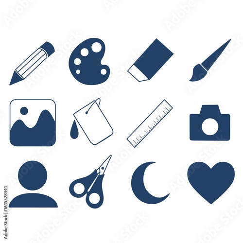 school icons set