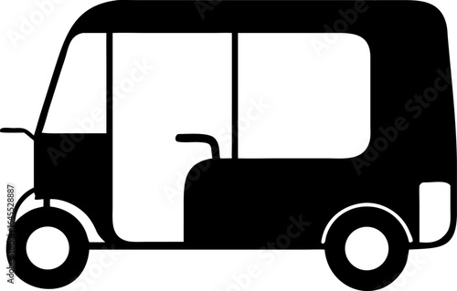 Vector Illustration of a Three-Wheeled Vehicle An Auto Rickshaw Design for Urban Transport and Vehicle Concepts