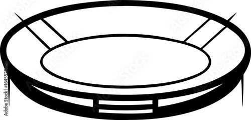 Round Stadium Icon Vector Illustration of a Circular Sports Arena, Perfect for Website Design, App Icons, and Infographics