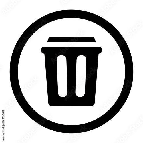 Trash icon inside a circle, black fill Free Download Trash icon inside a circle, black fill - GFXLoad
