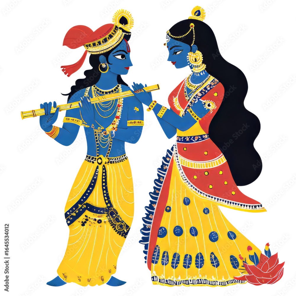 Obraz premium radha krishna traditional art