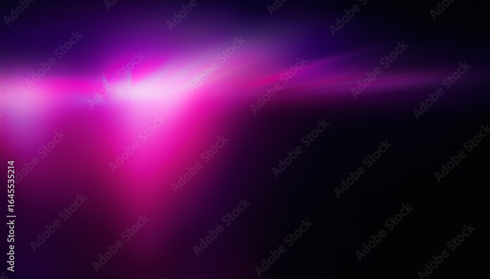 Obraz premium Abstract Magenta purple pink light ultraviolet defocused radiance soft texture on dark black empty space background. Neon blur glow. Color light overlay. With space for text.