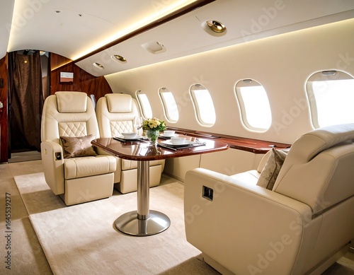 Luxurious private jet cabin interior (1)