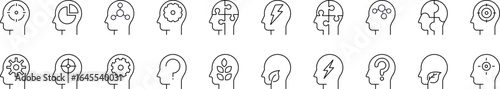 Thought Icon Pack. Contains Icons of Mental Health for Graphics, Concept, Apps