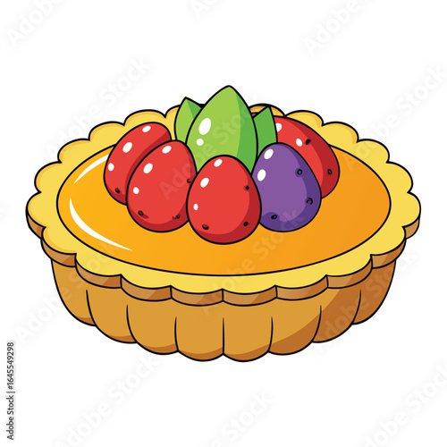 fruit tart with shiny glaze  .eps