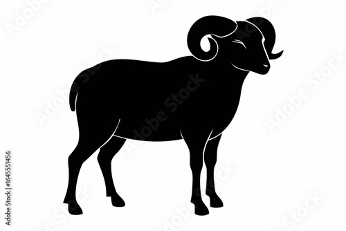 Silhouette of a ram, symbol of strength and courage.

