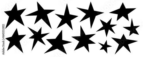 Many black stars scattered across the image.